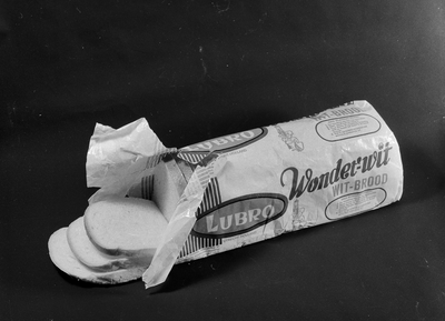 125775 Afbeelding van een zak Wonder-Witbrood van bakkerij Lubro uit Utrecht.